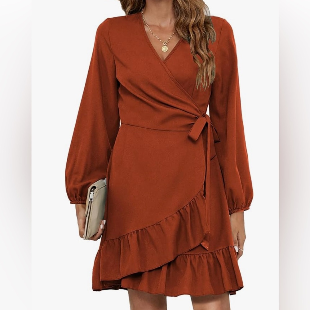 Long sleeve wrap dress